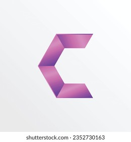 Abstract Letter Initial C Vector Logo Design Template
