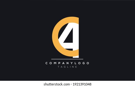  Carta abstracta plantilla de diseño de CA inicial o AC C y logotipo vectorial
