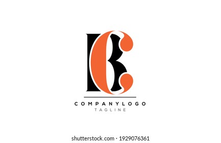 Vorlage für das Design des Vectorlogos in abstrakten Buchstaben, anfänglich CB oder BC C B