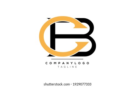 Abstract Letter Initial CB or BC Vector Logo Design Template