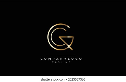 Abstrakter Buchstabe Initial CG GC Vector Logo Design Template.
