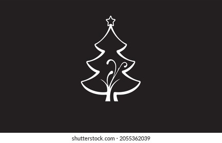 
Abstract Letter Initial christmas tree Vector Logo Design Template