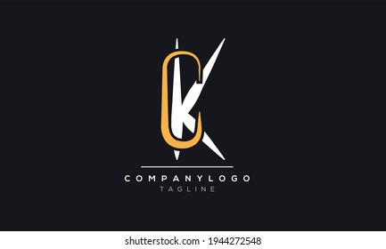Abstract Letter Initial CK KC Vector Logo Design Template