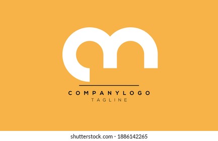 Abstract Letter Initial CM Vector Logo Design Template