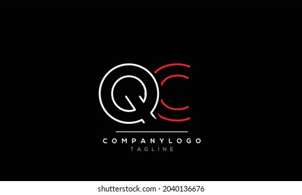 Abstract Letter Initial CQ QC Vector Logo Design Template