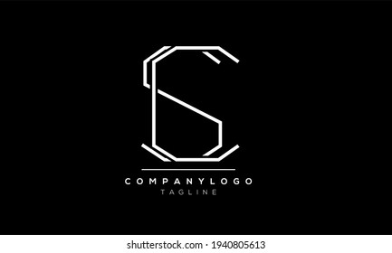 Abstract Letter Initial CS SC Vector Logo Design Template