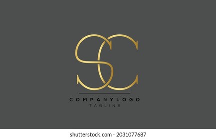 Letra abstracta plantilla de diseño de logotipo CS SC inicial 