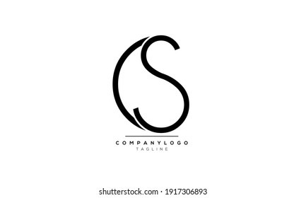 Abstract Letter Initial CS Vector Logo Design Template