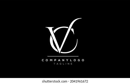 Abstract Letter Initial CV VC Vector Logo Design Template