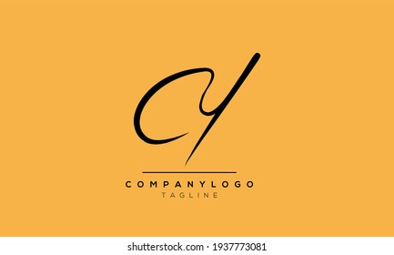 Abstract Letter Initial CY YC Vector Logo Design Template