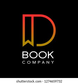 Abstract Letter Initial D Book mark Logo Design Template. Modern vector for reading and education. This logo suitable for writing, listening, school, graduate, collage, library, university, student. 