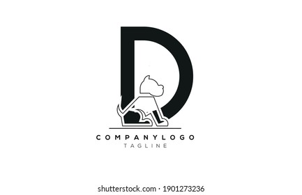 Abstract Letter Initial D ,DOG Vector Logo Design Template