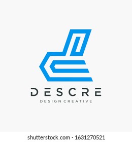 abstract Letter Initial D Logo Design Template with Speed element. Vector design template elements for your application or corporate identity. Technology digital concept. - vector