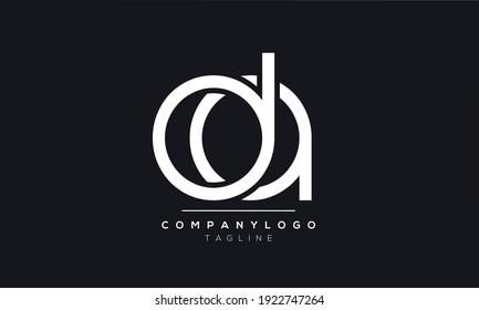 Letra abstracta plantilla de diseño de logotipo inicial de AD para vectores