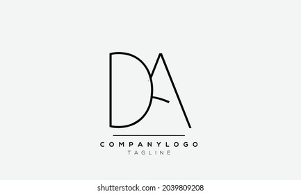 Abstract Letter Initial DA AD Vector Logo Design Template.