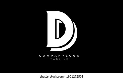 Abstract Letter Initial DD Vector Logo Design Template