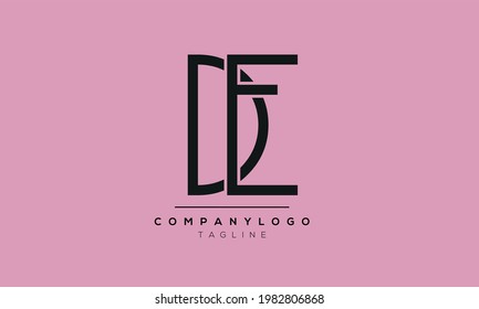 Abstract Letter Initial DE ED Vector Logo Design Template