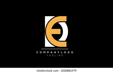 Abstract Letter Initial DE ED Vector Logo Design Template