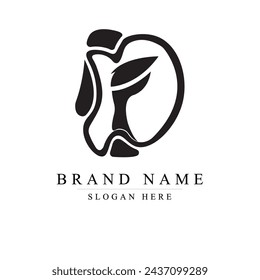 Vector de diseño del logotipo del DF inicial en color blanco y negro