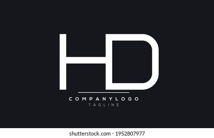 Abstract Letter Initial DH Vector Logo Design Template
