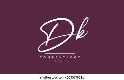 Abstract Letter Initial DK kD D K Vector Logo Design Template