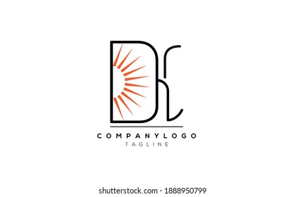 Abstract Letter Initial DK sunshine Vector Logo Design Template