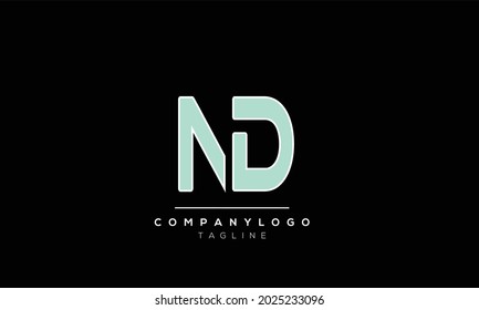 Abstract Letter Initial DN ND D N Vector Logo Design Template