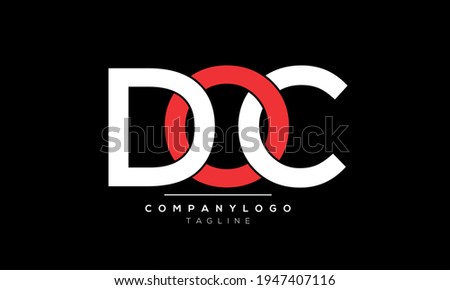Abstract Letter Initial DOC on white Vector Logo Design Template
