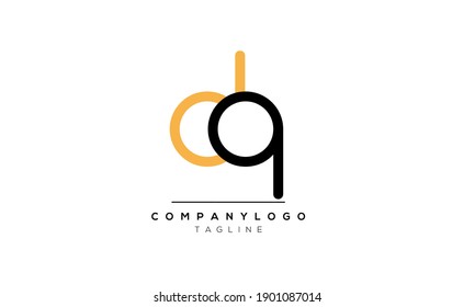 Abstract Letter Initial DQ or QD Vector Logo Design Template