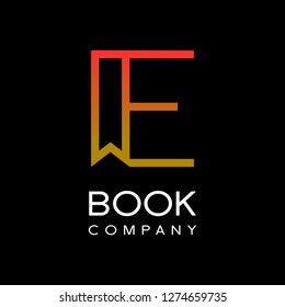 Abstract Letter Initial E Book mark Logo Design Template. Modern vector for reading and education. This logo suitable for writing, listening, school, graduate, collage, library, university, student. 