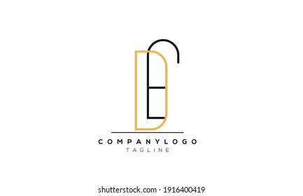Abstract Letter Initial ED and DE Vector Logo Design Template