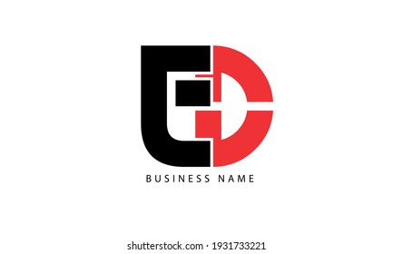 Abstract Letter Initial ED DE Vector Logo Design Template