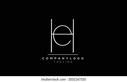 Abstract Letter Initial EH HE E HH Vector Logo Design Template