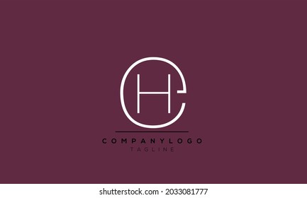 Abstract Letter Initial EH HE Vector Logo Design Template