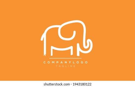 Vorlage für das Design des Vectorlogos mit abstraktem Buchstaben, Initial-ELEPHANT