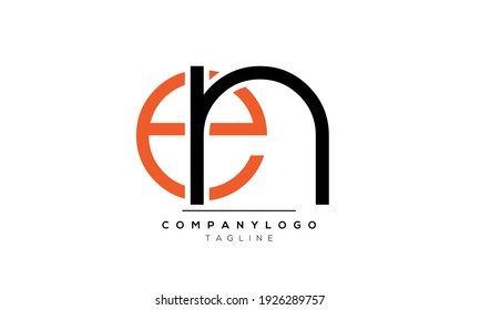 Abstract Letter Initial EN NE Vector Logo Design Template