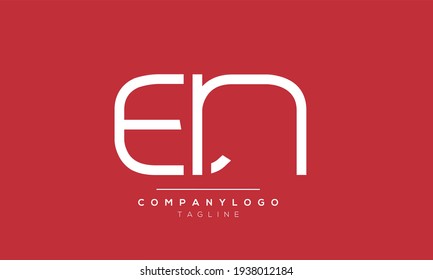 Abstract Letter Initial EN NE Vector Logo Design Template