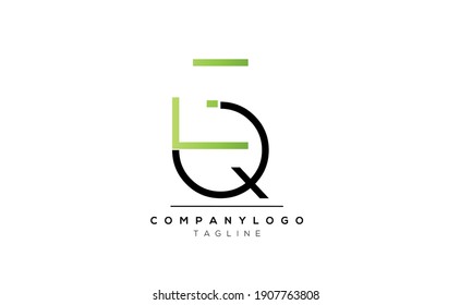 Abstract Letter Initial EQ and QE Vector Logo Design Template