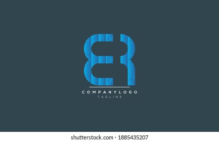 Abstract Letter Initial er or re Vector Logo Design Template