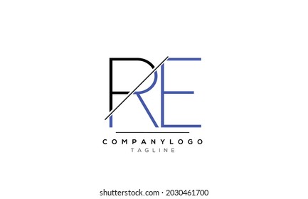 Abstract Letter Initial ER RE Vector Logo Design Template