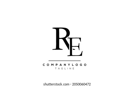 
Abstract Letter Initial RE ER Vector Logo Design Template