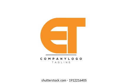 Abstract Letter Initial ET or TE E and T Vector Logo Design Template