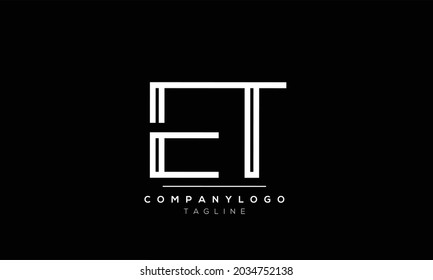 Abstract Letter Initial ET TE Vector Logo Design Template