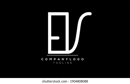 Design-Vorlage für abstrakte Buchstaben des ersten EV- oder VE-Vektorgrafik-Logos