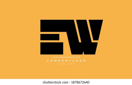 Abstract Letter Initial EW and WE Vector Logo Design Template
