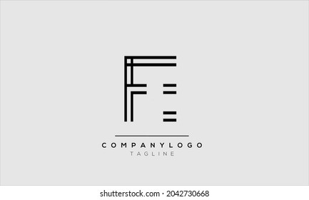 Abstract Letter Initial FE EF Vector Logo Design Template