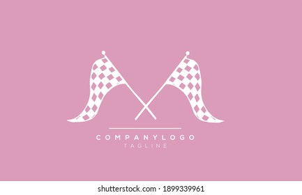  Abstract Letter Initial Finish flag Vector Logo Design Template