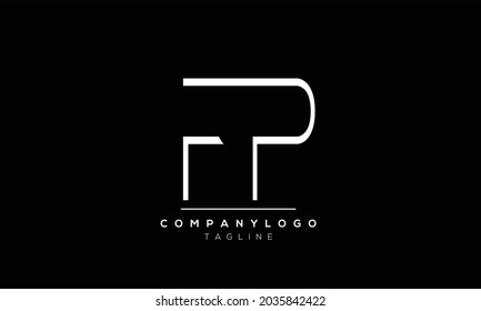Abstract Letter Initial FP PF Vector Logo Design Template
