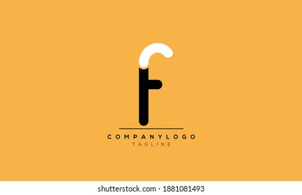 Abstract Letter Initial FR,RF Vector Logo Design Template