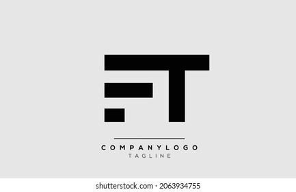 Abstract Letter Initial ft tf  Vector Logo Design Template.